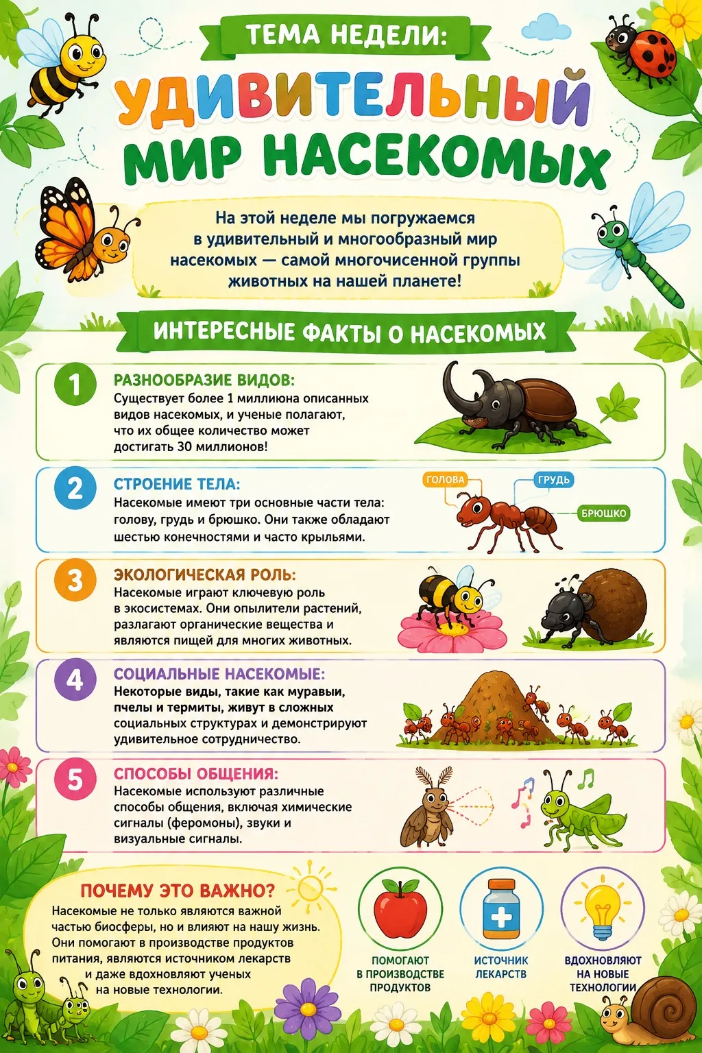 Тема недели в нашем саду «Удивительный мир насекомых» 🐞🦋🐜🐝🐌