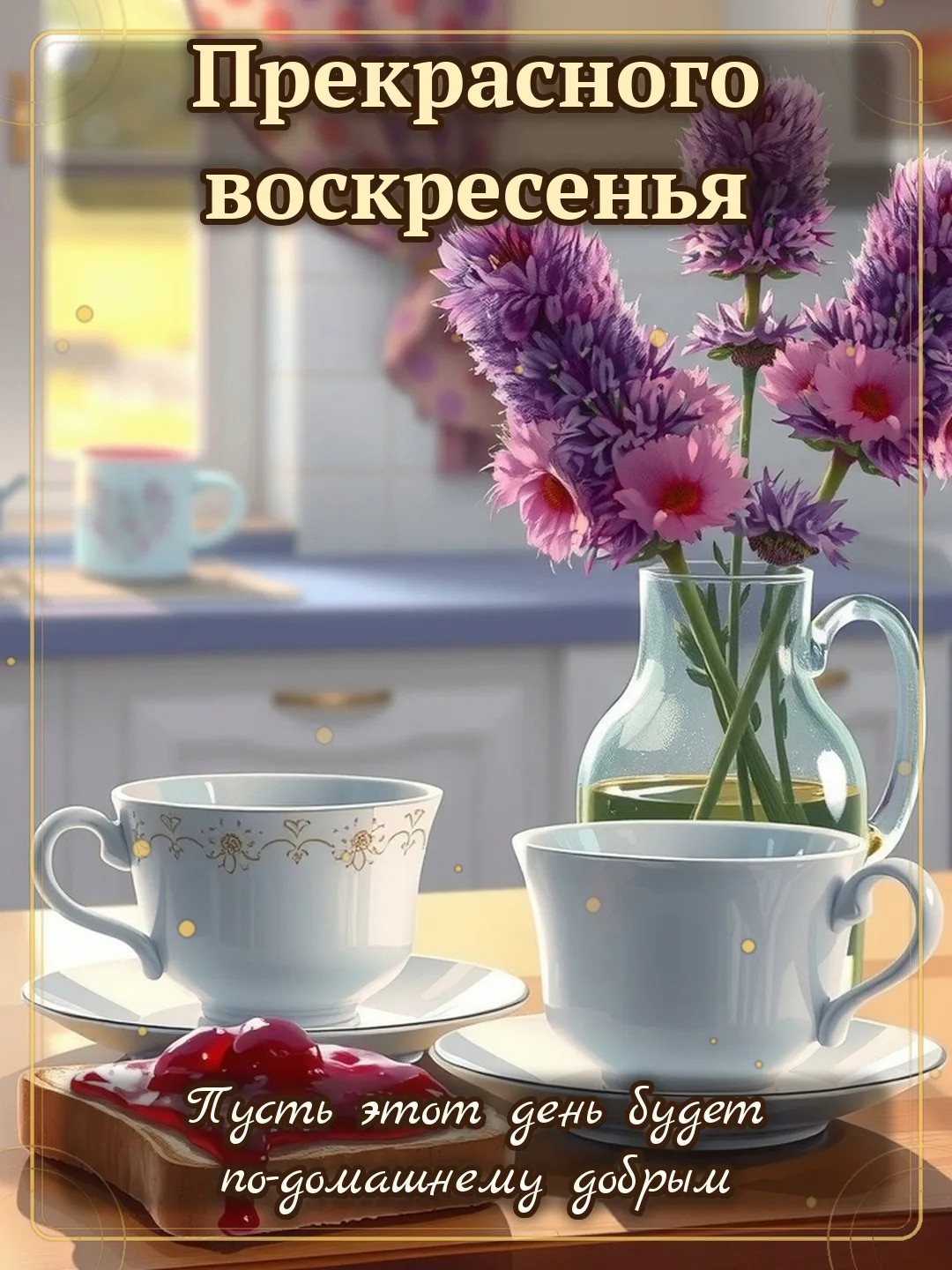 ☕ Прекрасного воскресенья! Пусть этот день будет по-домашнему добрым.
