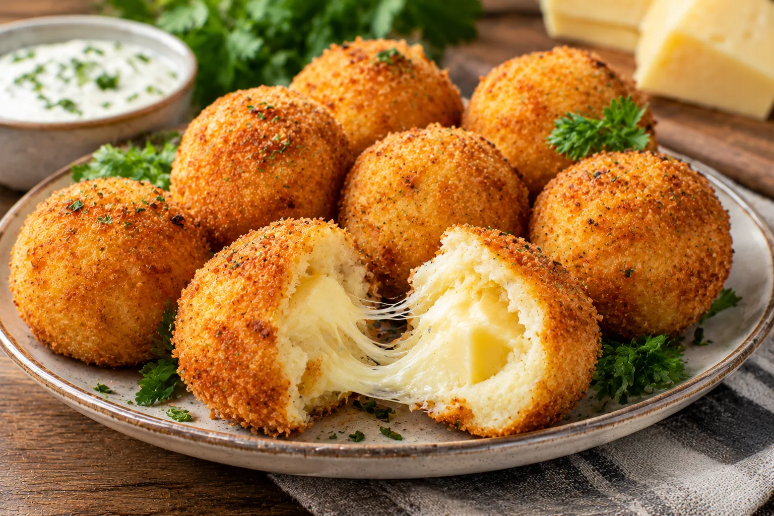 🥔 Картофельные шарики с тягучим сыром