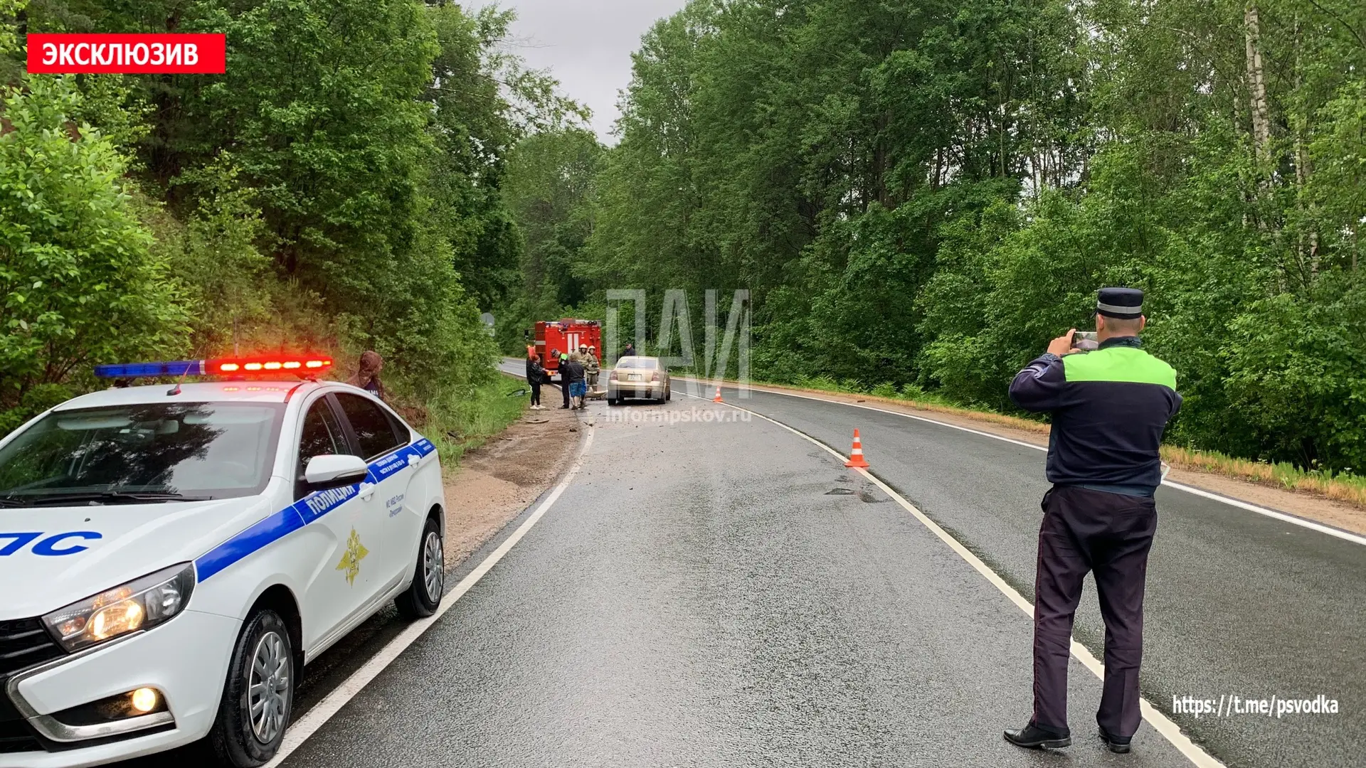 В Печорском районе, у деревни Гверстонь, водитель автомобиля Volkswagen при движении в сторону Псков