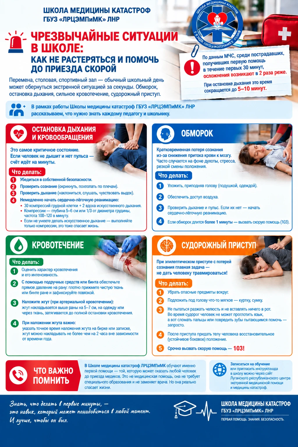 🚑  Экстренные ситуации в школе: как помочь до приезда скорой