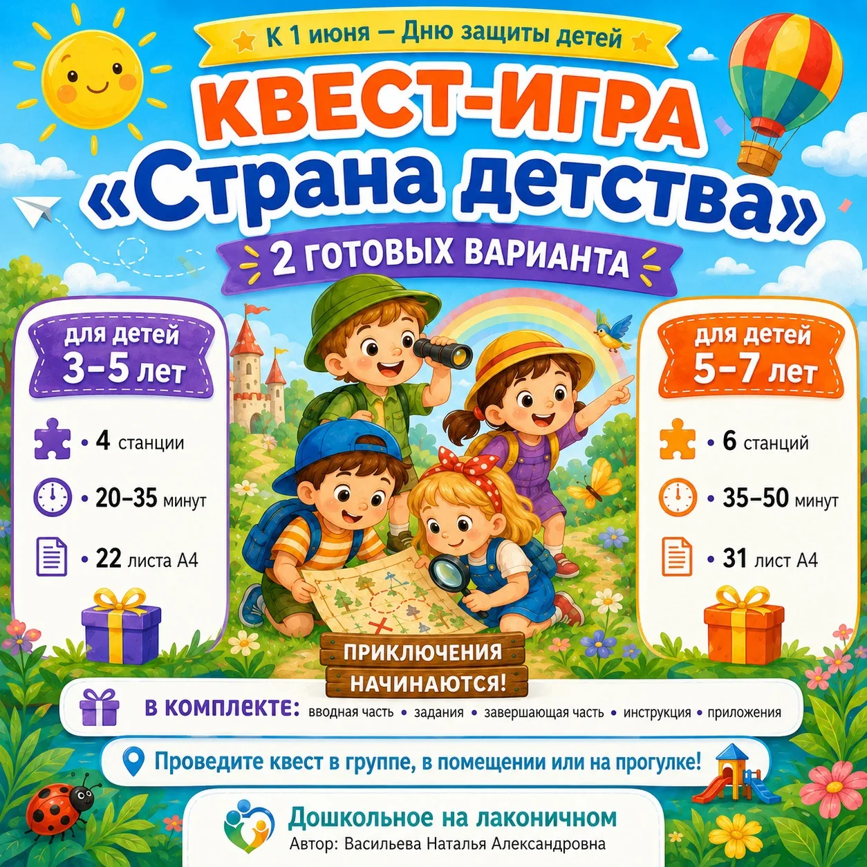 Дню защиты детей К 1 июня —  подготовлены две квест-игры «Страна детства» для детского ...