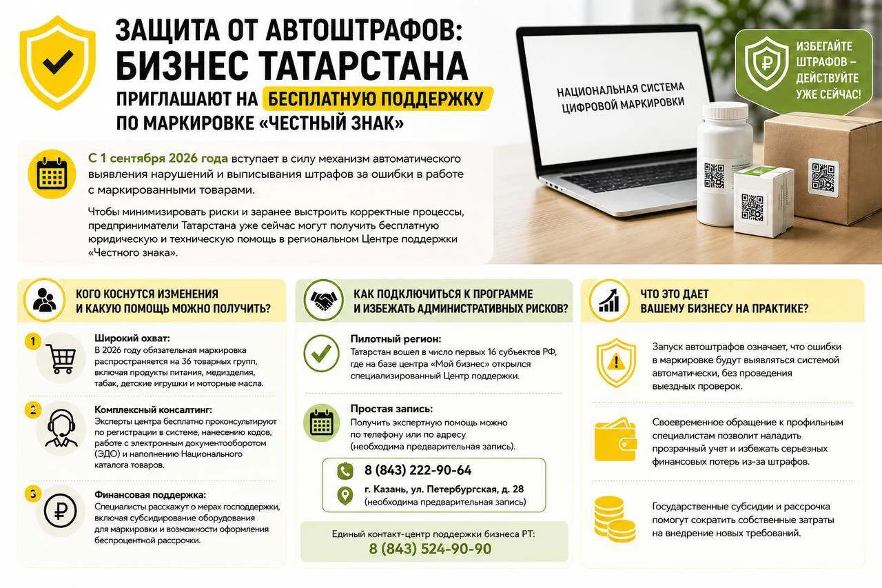 ⚠️ Защита от автоштрафов: бизнес Татарстана приглашают на бесплатную поддержку по марки...