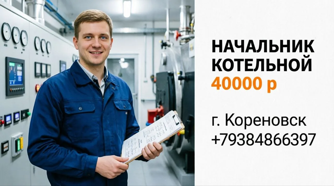 НАЧАЛЬНИК КОТЕЛЬНОЙ | 40000 р