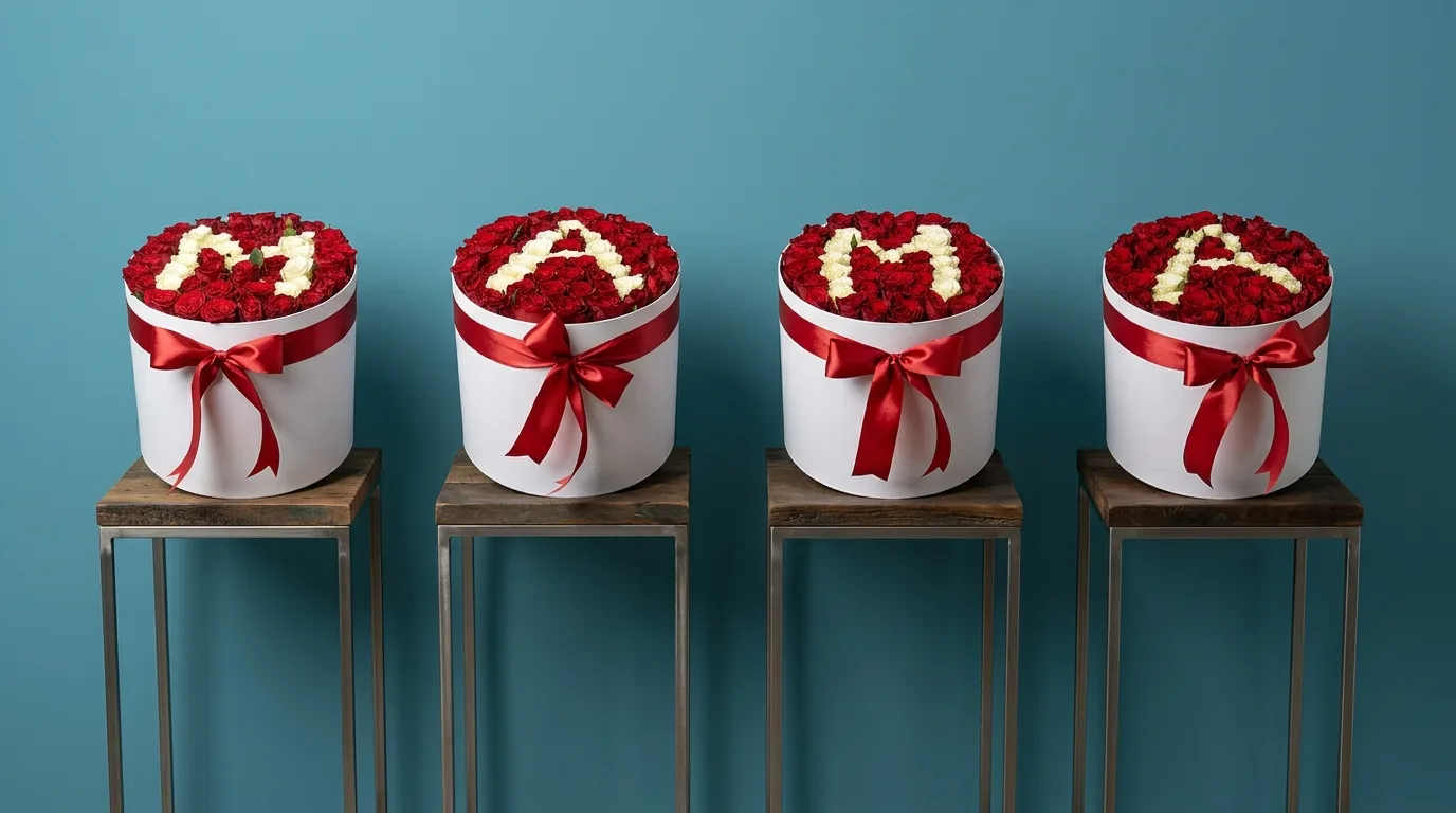 💗 4 коробки и слово «МАМА»