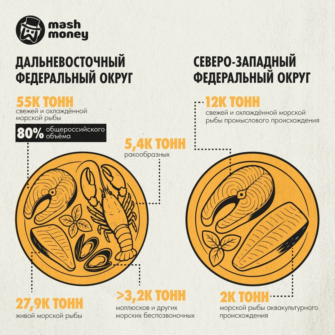 Рыбное производство в России наращивает обороты. За январь–апрель произведено 343,1 тыс...