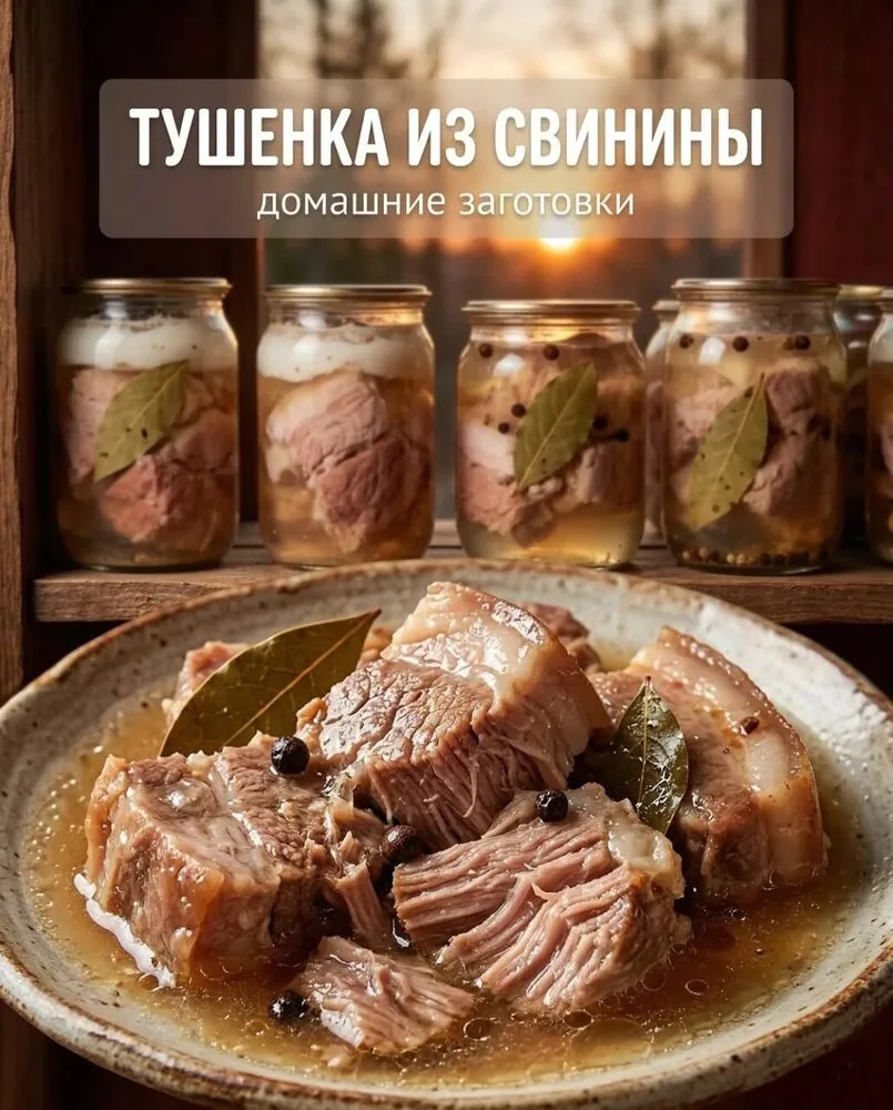 🥩  Тушенка из свинины по-домашнему