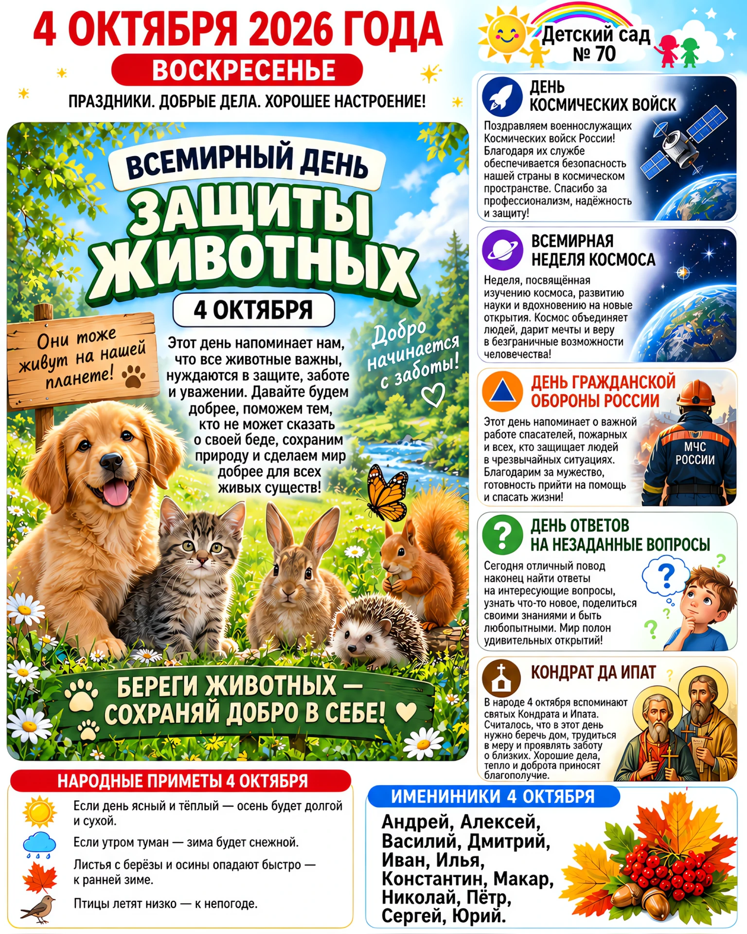 📅 4 октября 2026 года, воскресенье. Время для доброты, открытий и важных размышлений.