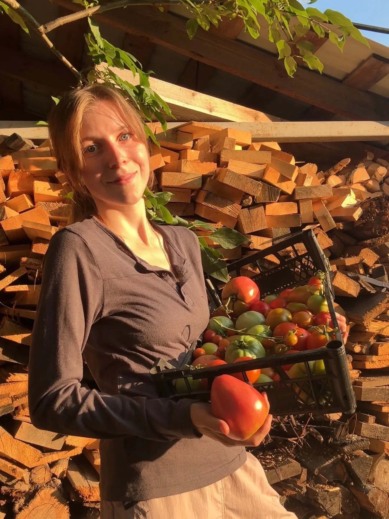Томатные истории 🍅 

С Адамчиком сегодня набрали две корзины помидорок. Я очень люблю из них салат 