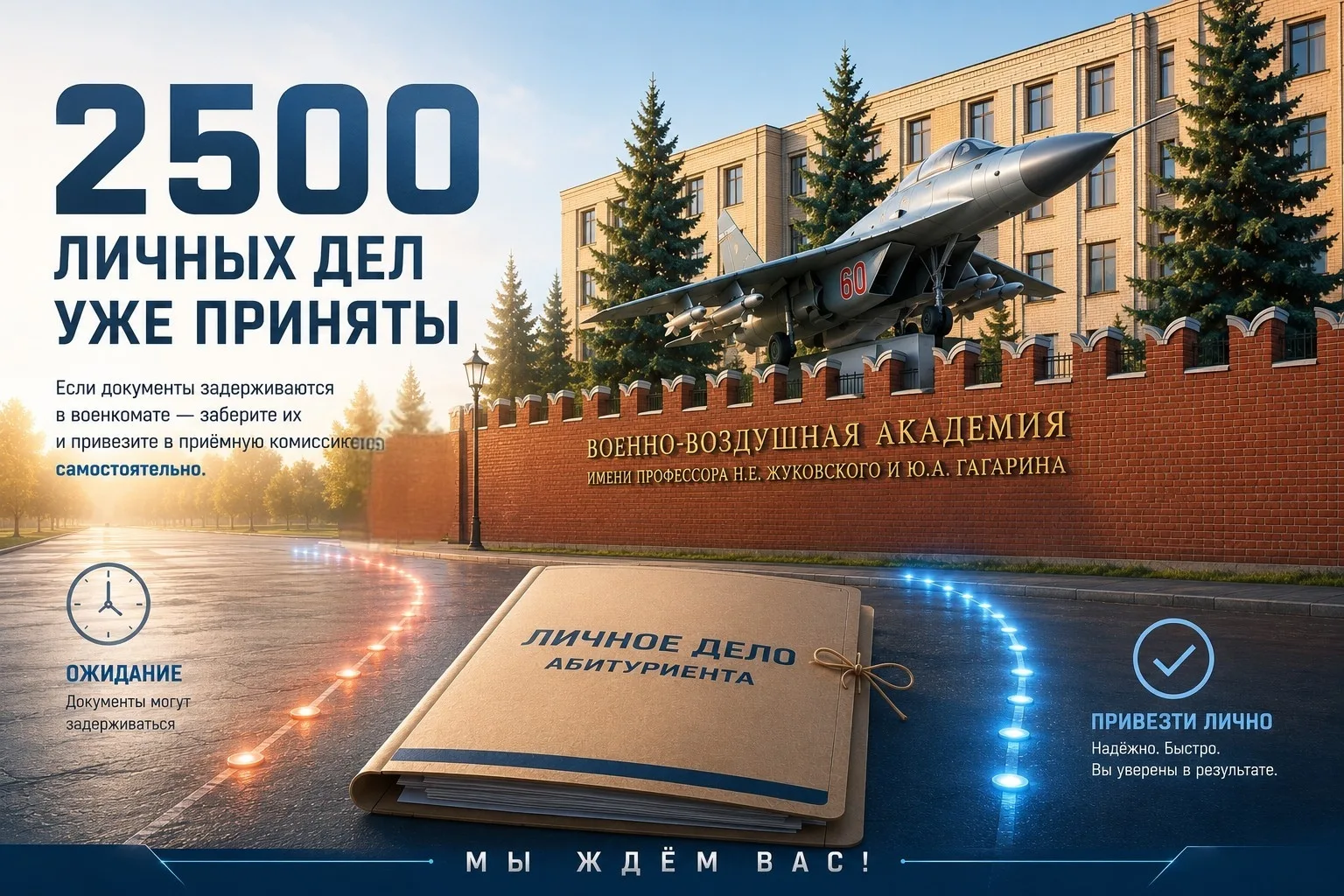 По состоянию на 9 июня в наш адрес поступило уже около 2 500 личных дел абитуриентов.

Если военный 