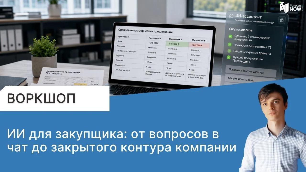 Запись воркшопа "ИИ для закупщика: от вопросов в чат до закрытого контура компании"