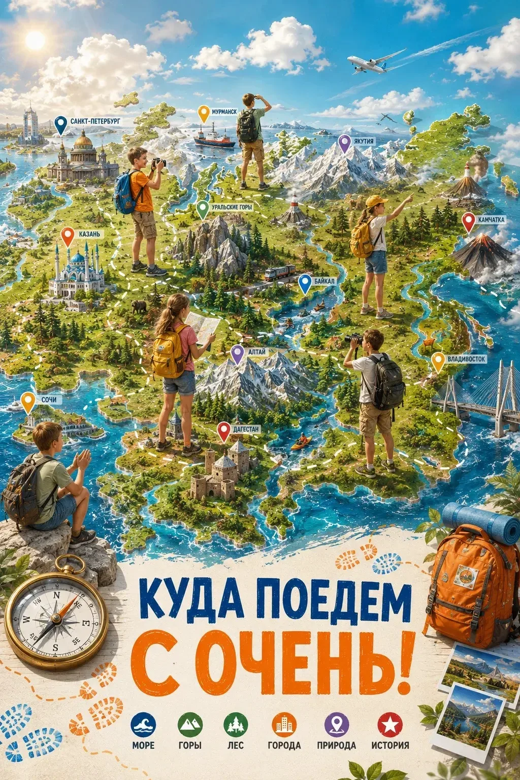 А куда бы вы отправили своих детей на каникулы, если бы не было ограничений? 🧭
