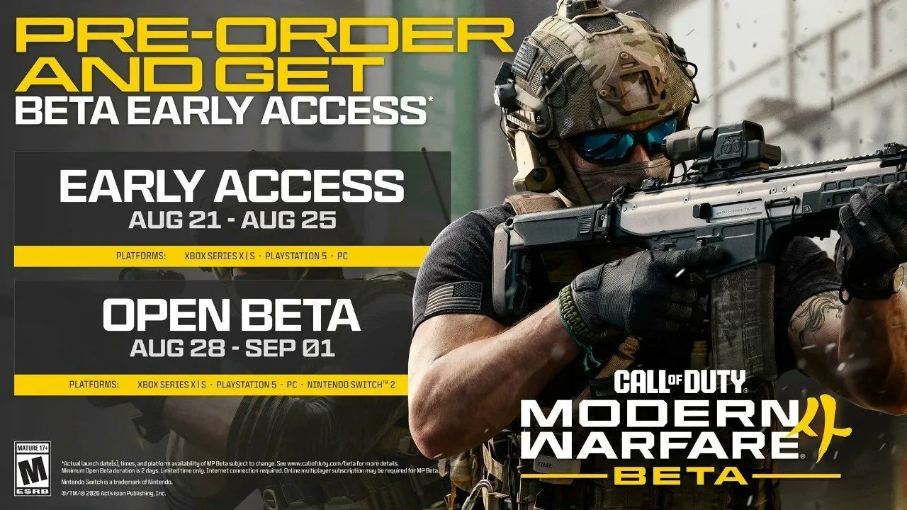 ⚡️Бета Call of Duty: Modern Warfare 4 стартует 21 августа Владельцы предзаказа смогут с...