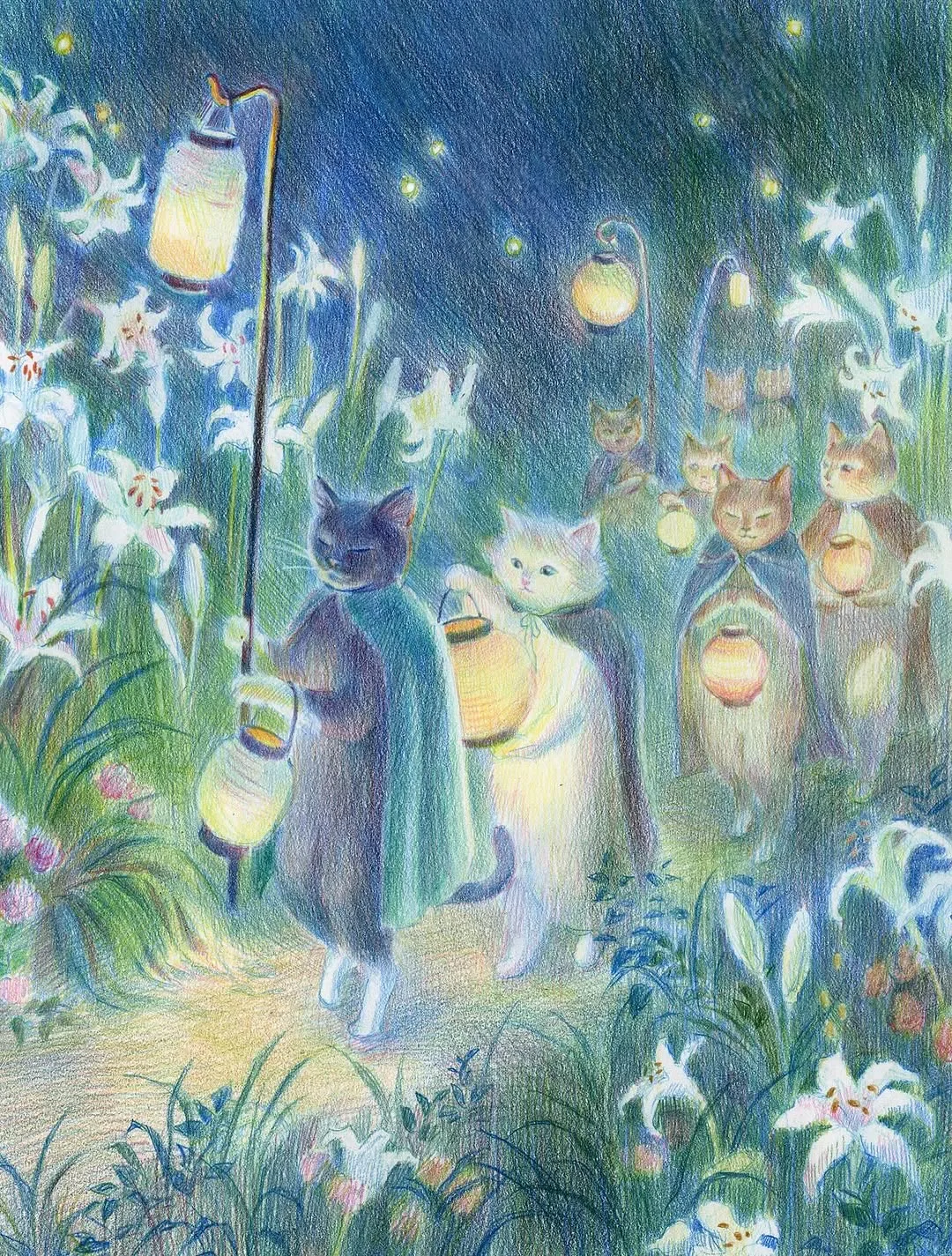 Уют в каждом штрихе: карандашные зарисовки с котиками от Nikita Chan.