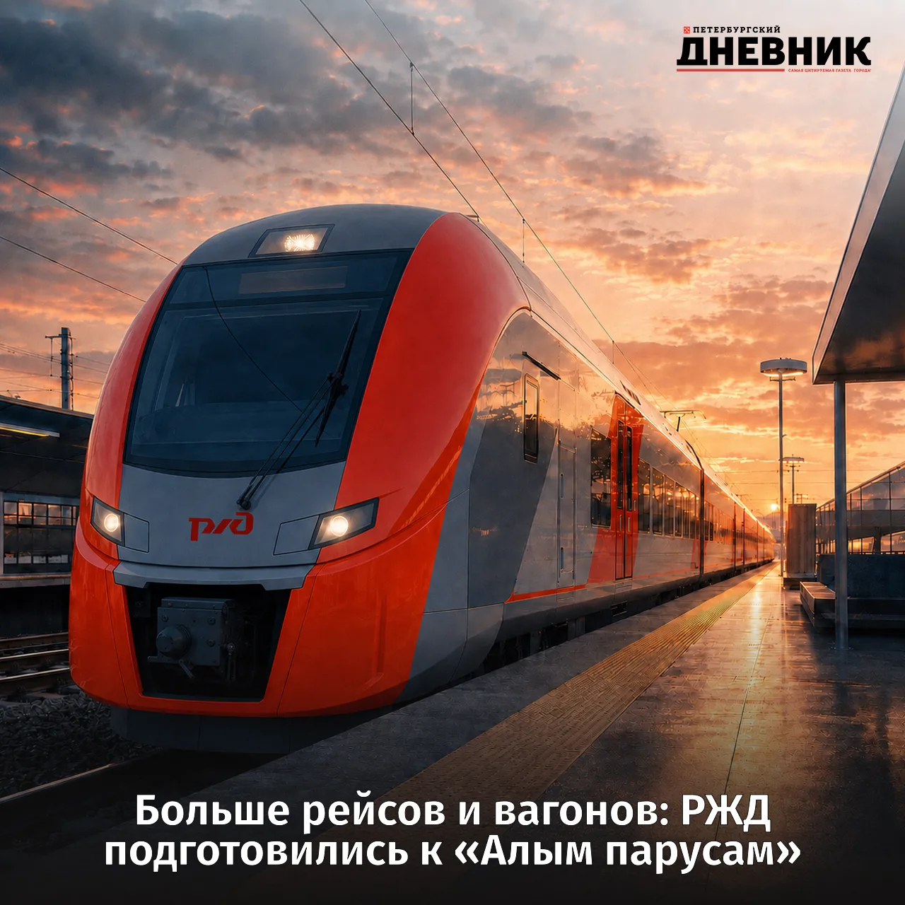 🚆 К «Алым парусам» в Петербург пустили дополнительные «Ласточки»