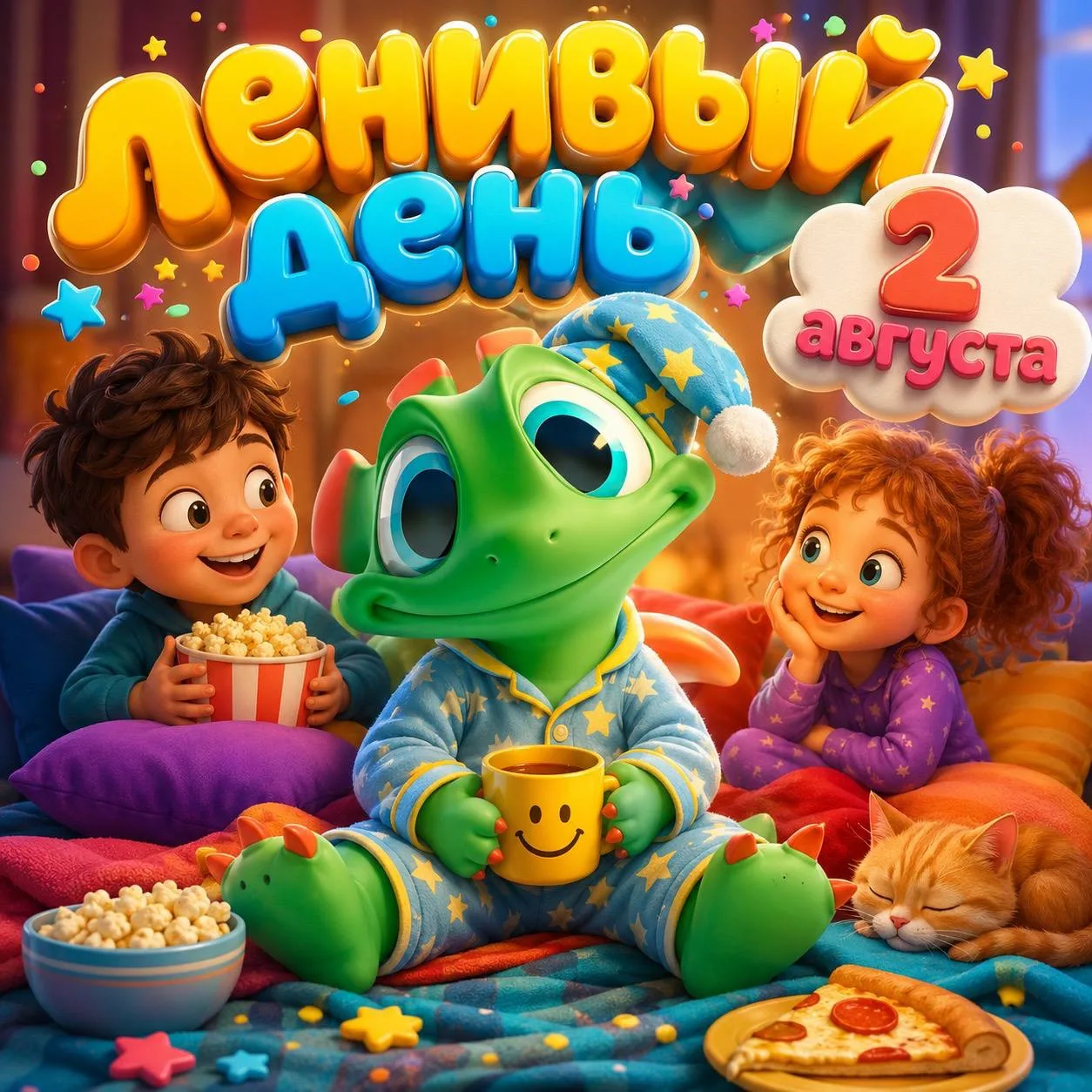🌛 Ленивый день в детском городе «Лёсики»! 💚
