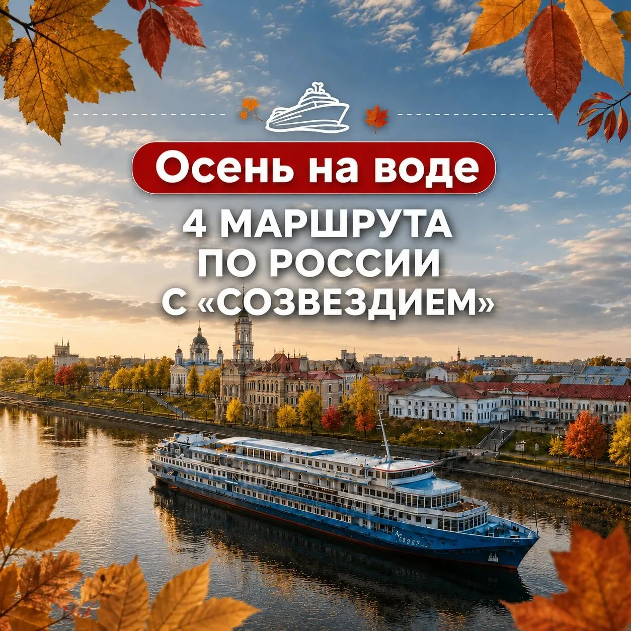 🍁 Осень — идеальное время для речного круиза!
