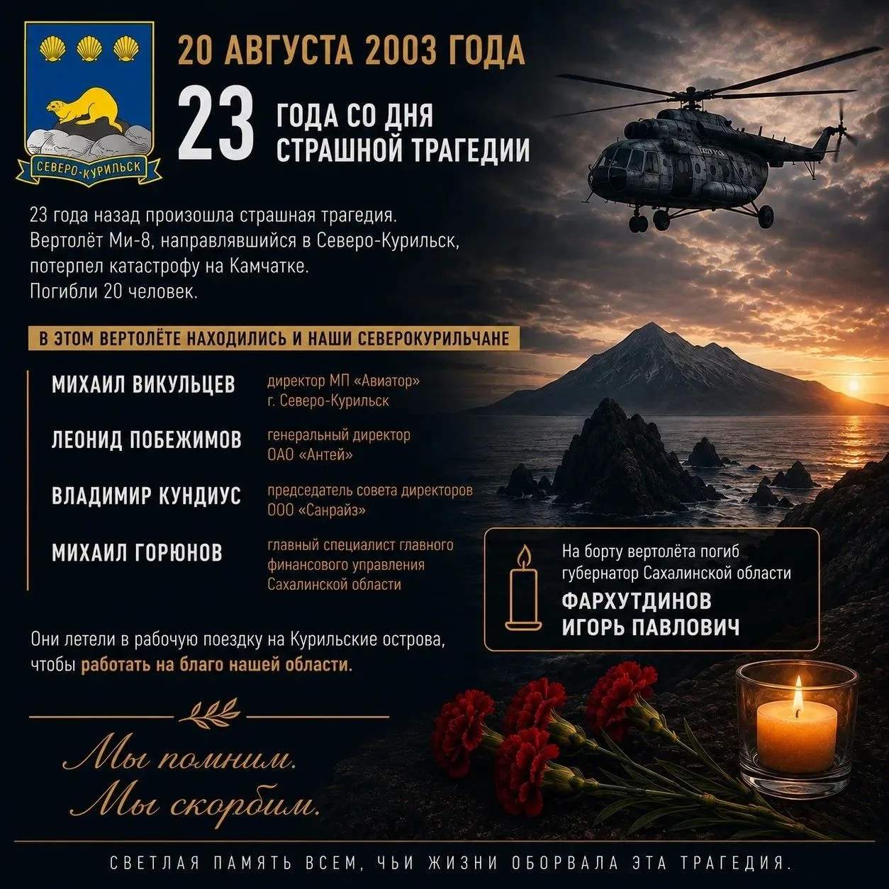Сегодня, 20 августа, исполняется 23 года со дня страшной трагедии, которая навсегда ост...