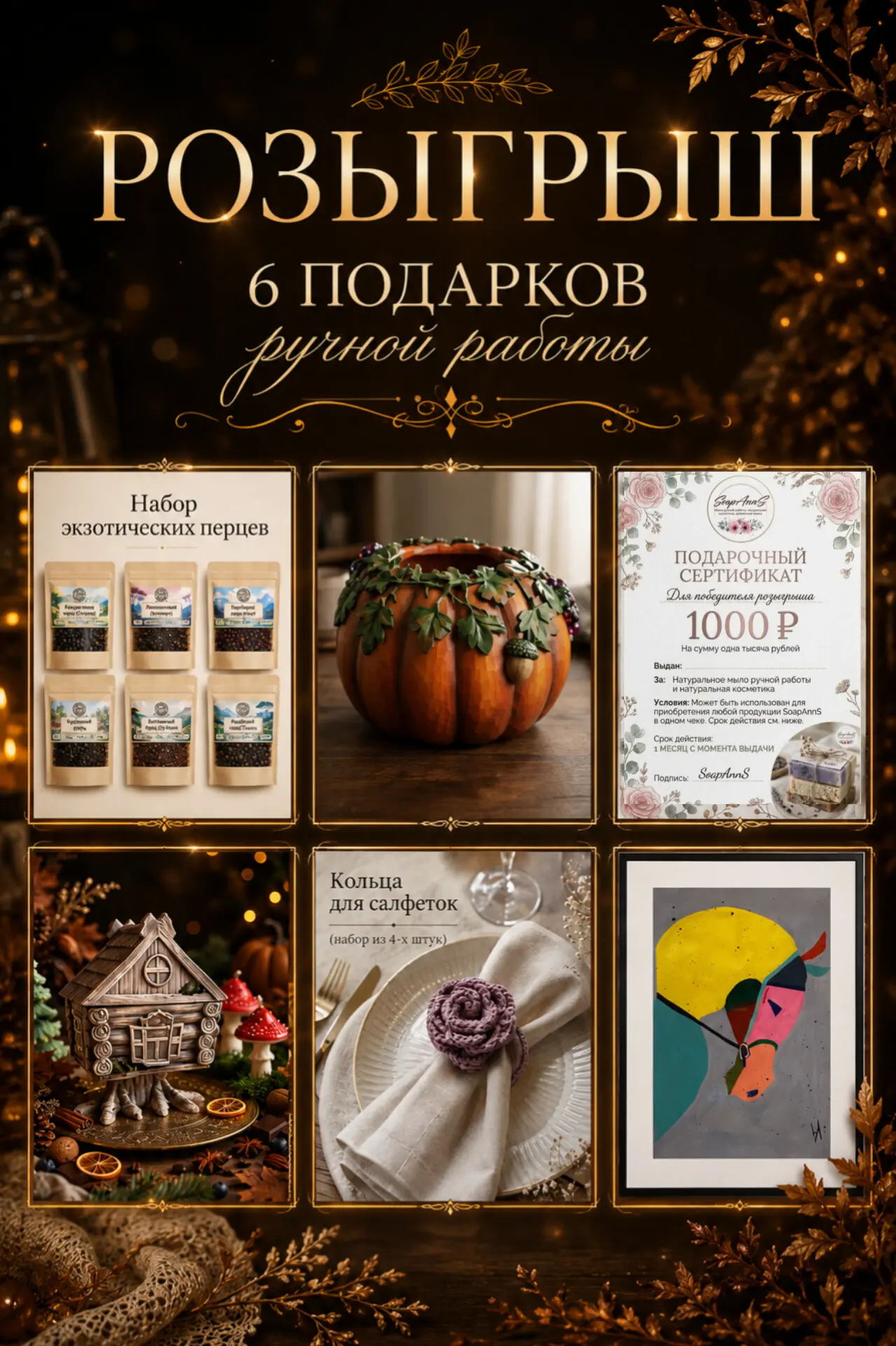🎁 РОЗЫГРЫШ ПОДАРКОВ РУЧНОЙ РАБОТЫ