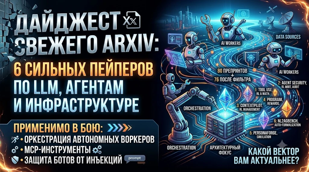 Подборка из 6 свежих статей по LLM, агентам и AI-инфраструктуре.