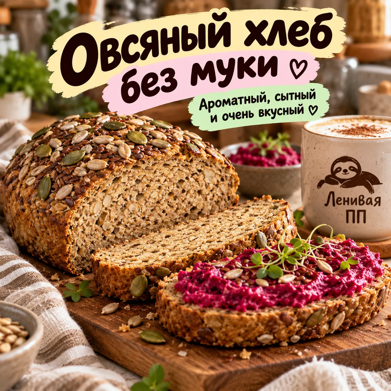 🍞 Овсяный хлеб без муки