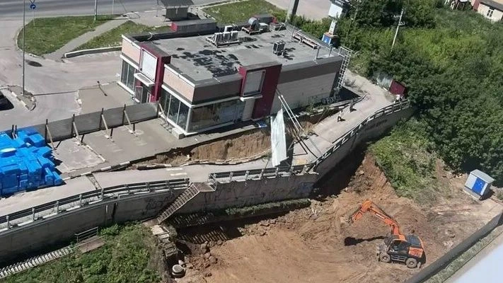 В Нижнем Новгороде при строительстве парковки в ЖК «Красная Поляна» частично обрушилась...