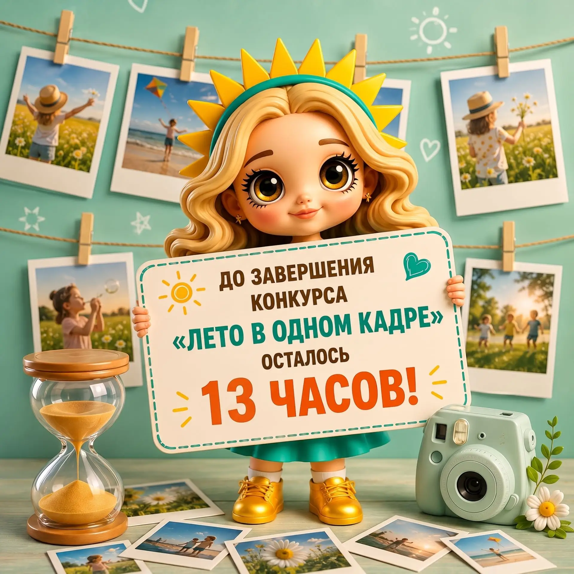 ⏰Финишная прямая!
До завершения фотоконкурса «Лето в одном кадре» осталось 13 ЧАСОВ!

📸 Самое время
