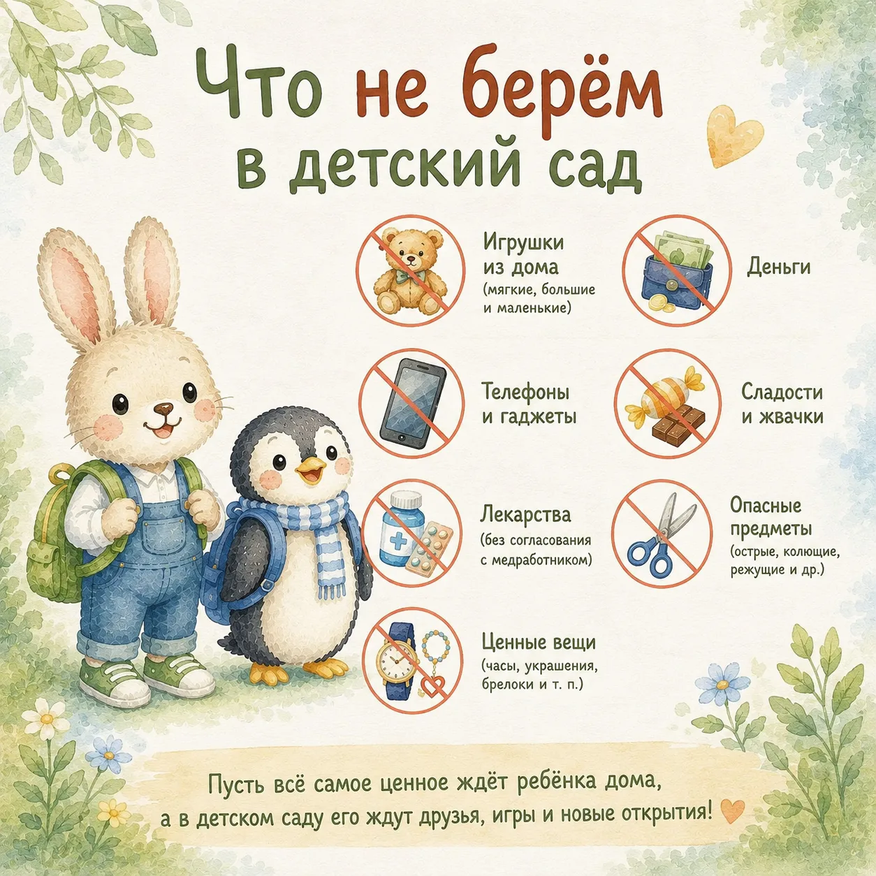 Иногда ребёнку очень хочется взять с собой в детский сад любимую игрушку или какую-нибу...