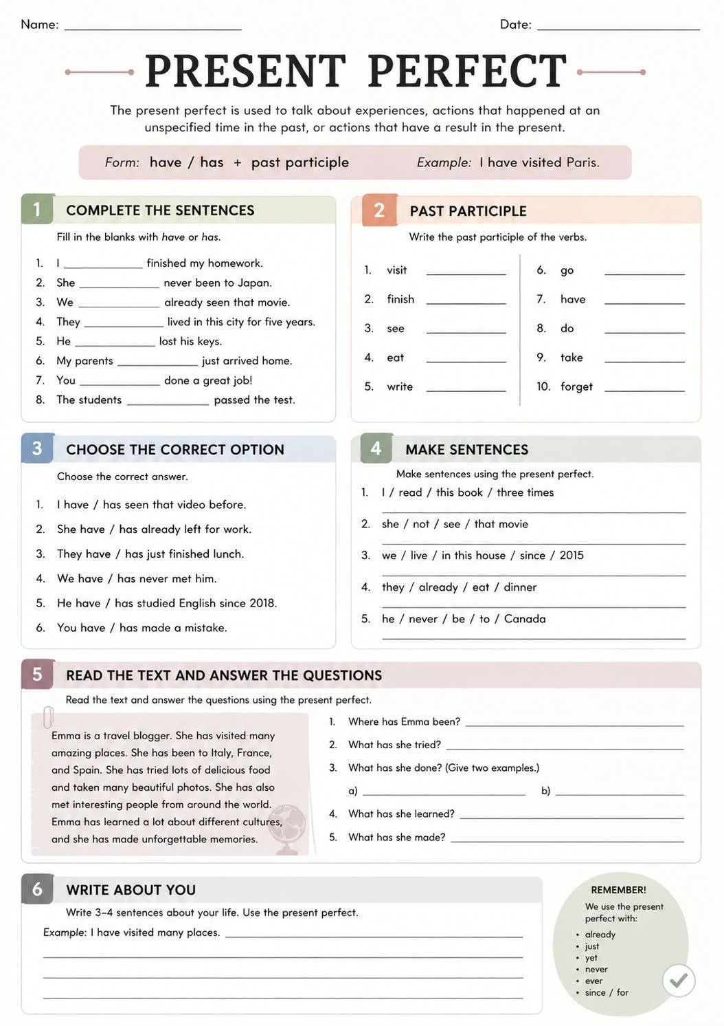 📚 PRESENT PERFECT