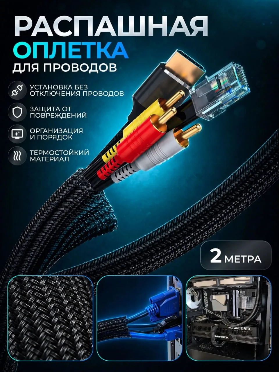 📣Оплетка для проводов распашная
