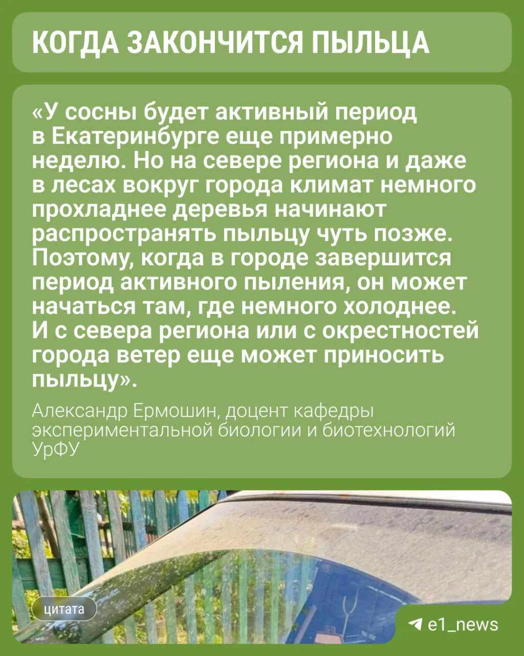 Желтый налет на окнах, машинах, асфальте видели?   😱 — дааааа 👀 — нет  Это пыльца. Аллергики, вы воо