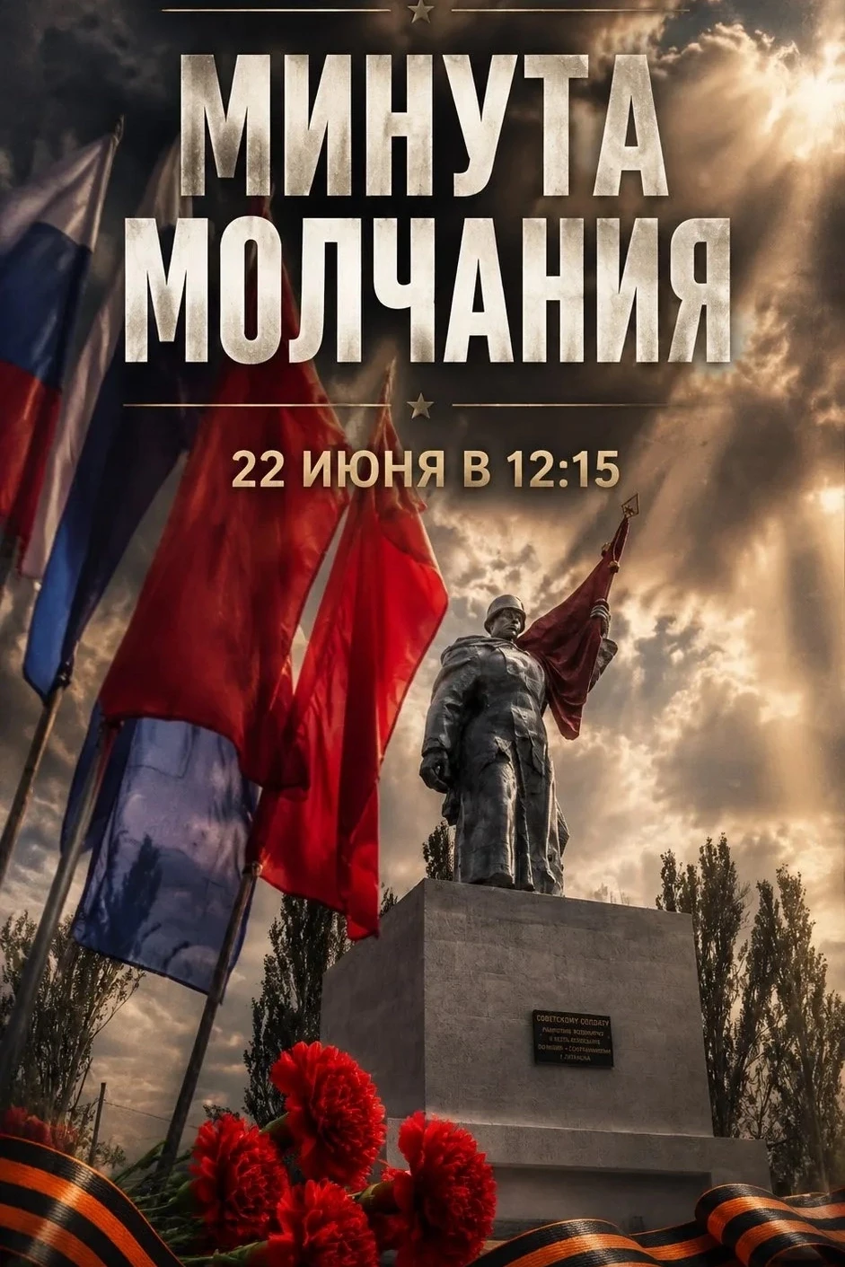 🇷🇺❤📢Всероссийская акция «Минута молчания» 
 
22 июня, в День памяти и скорби, по всей России прох