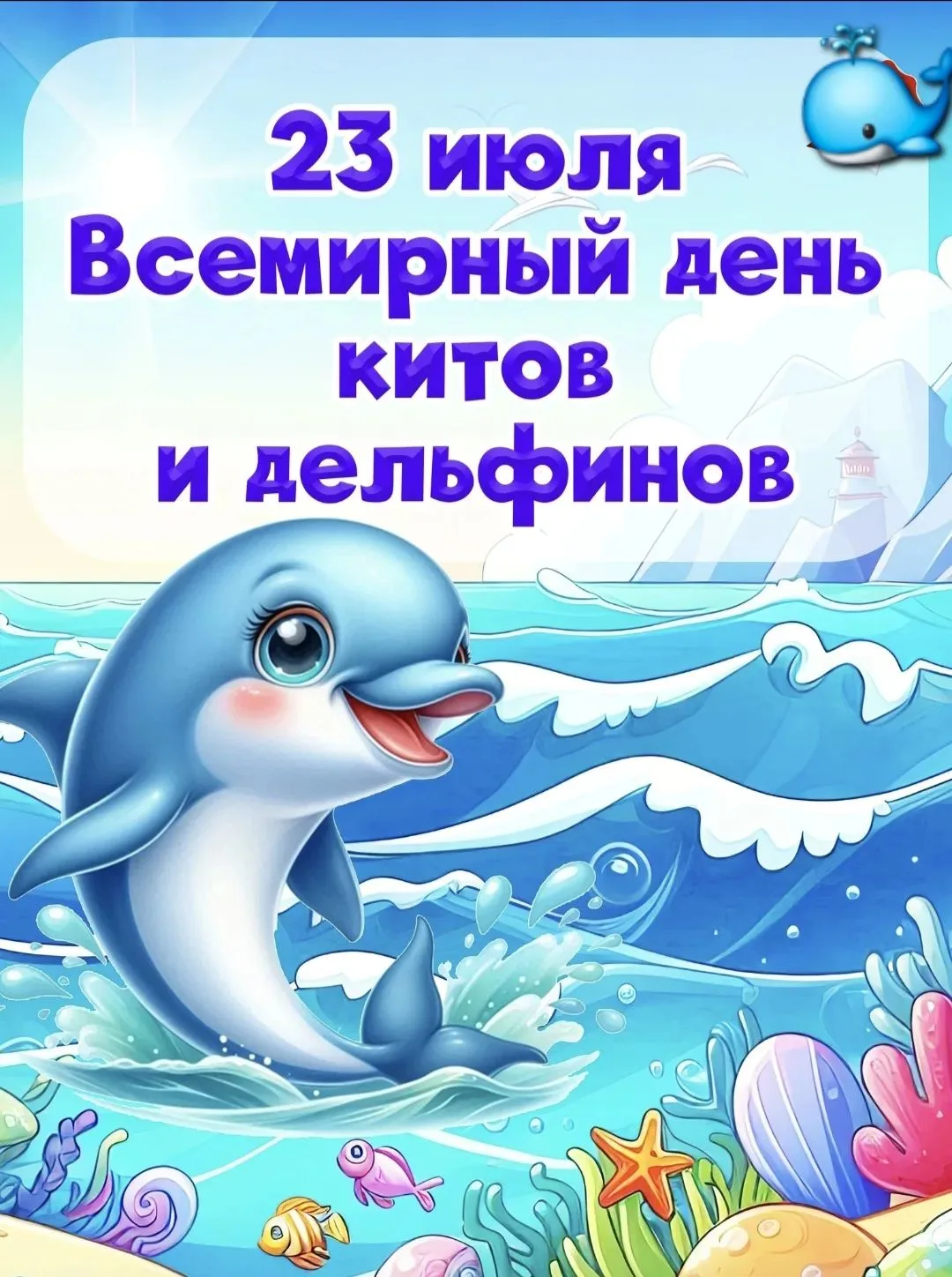 🎉 23 июля — Всемирный день китов и дельфинов! 🐳🐋