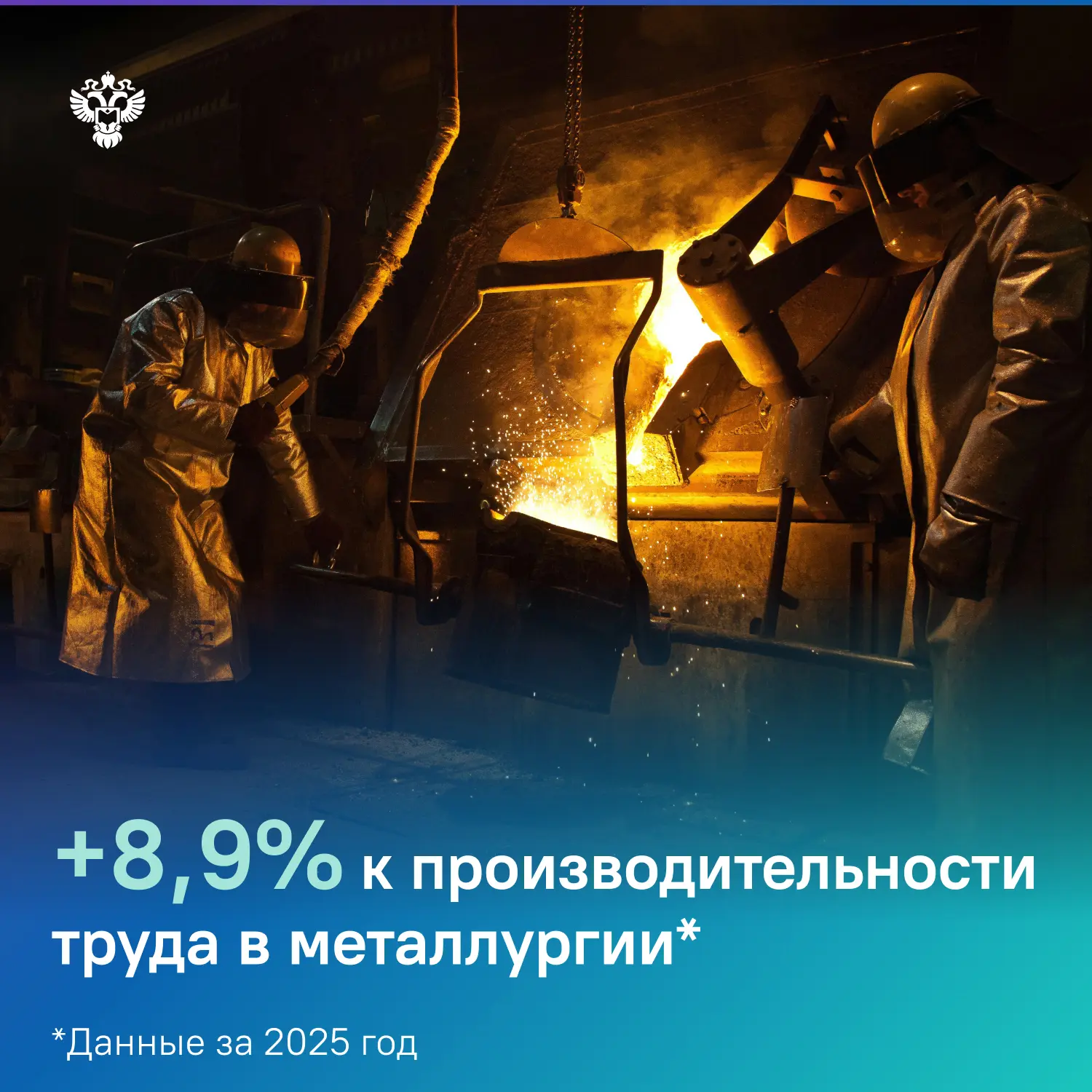 Производительность труда в металлургическом производстве выросла в 2025 году на 8,9% по данным опера