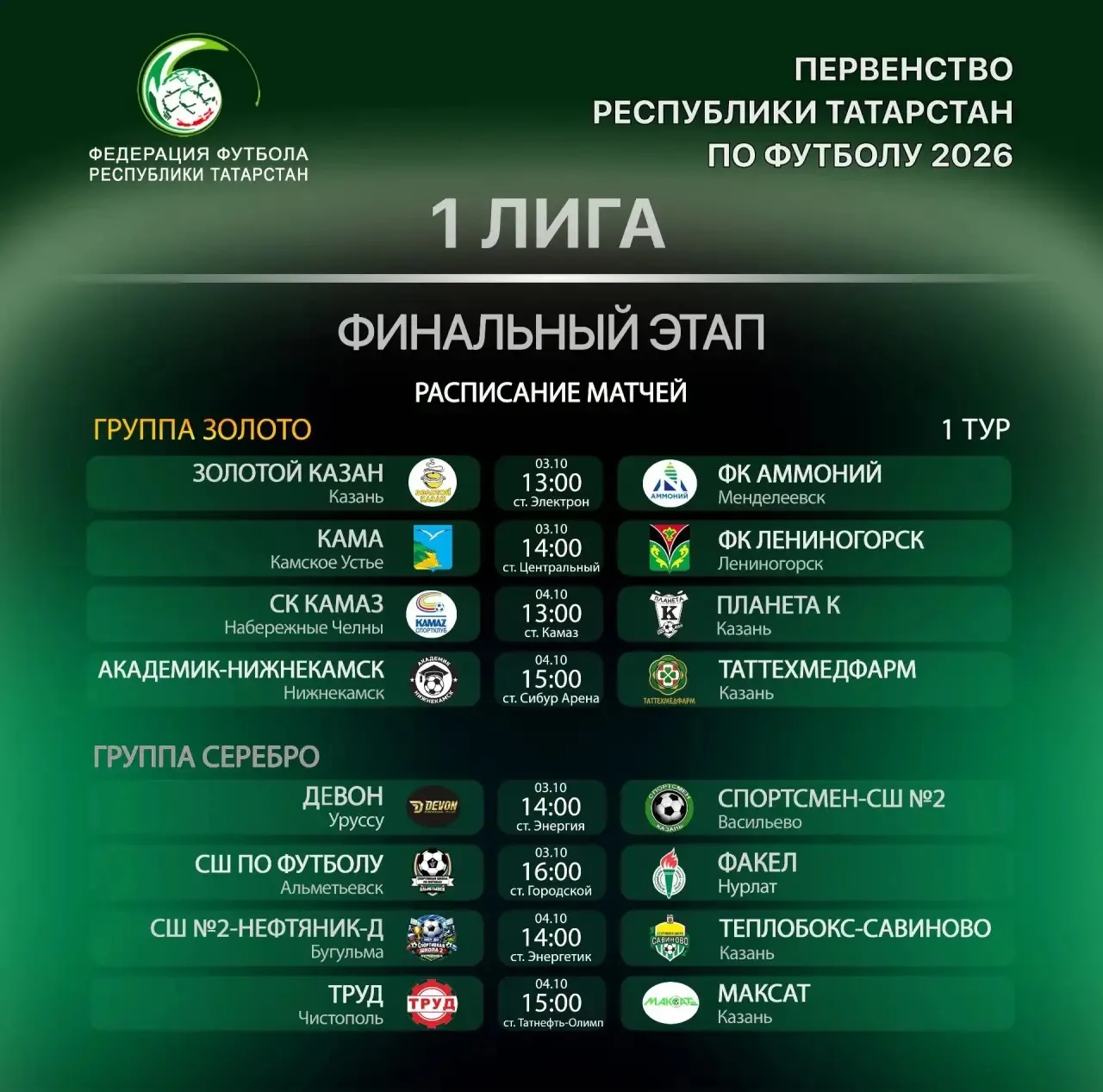 🏆 Стартует финальный этап Первенства Татарстана!
