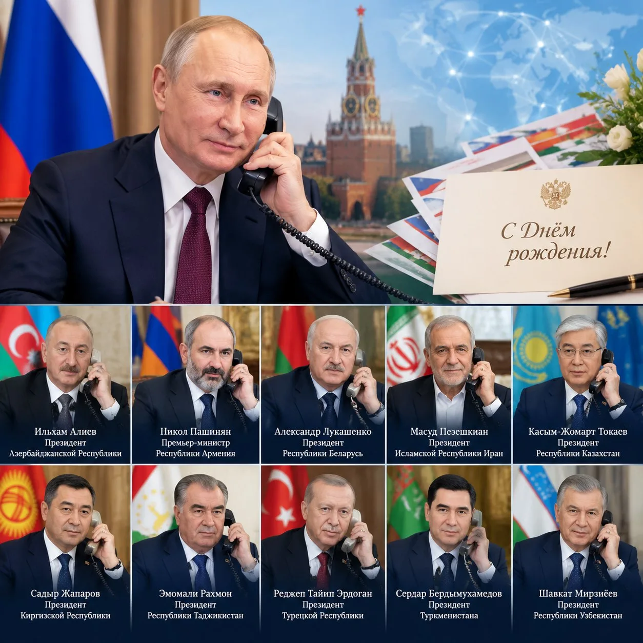 По случаю дня рождения в адрес Президента Российской Федерации Владимира Путина поступа...