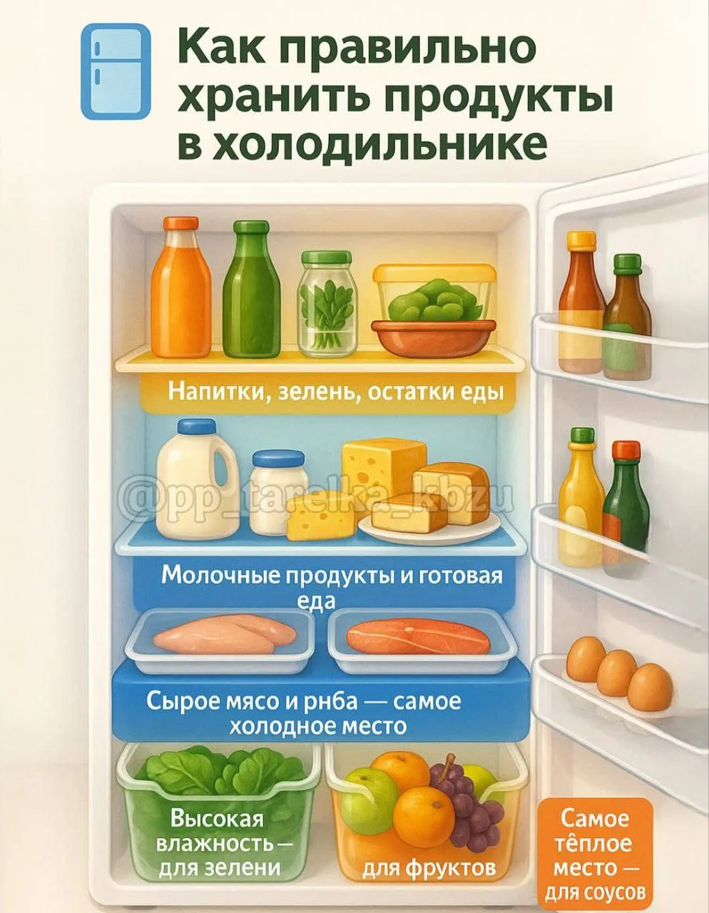Как правильно хранить продукты в холодильнике? 🤔