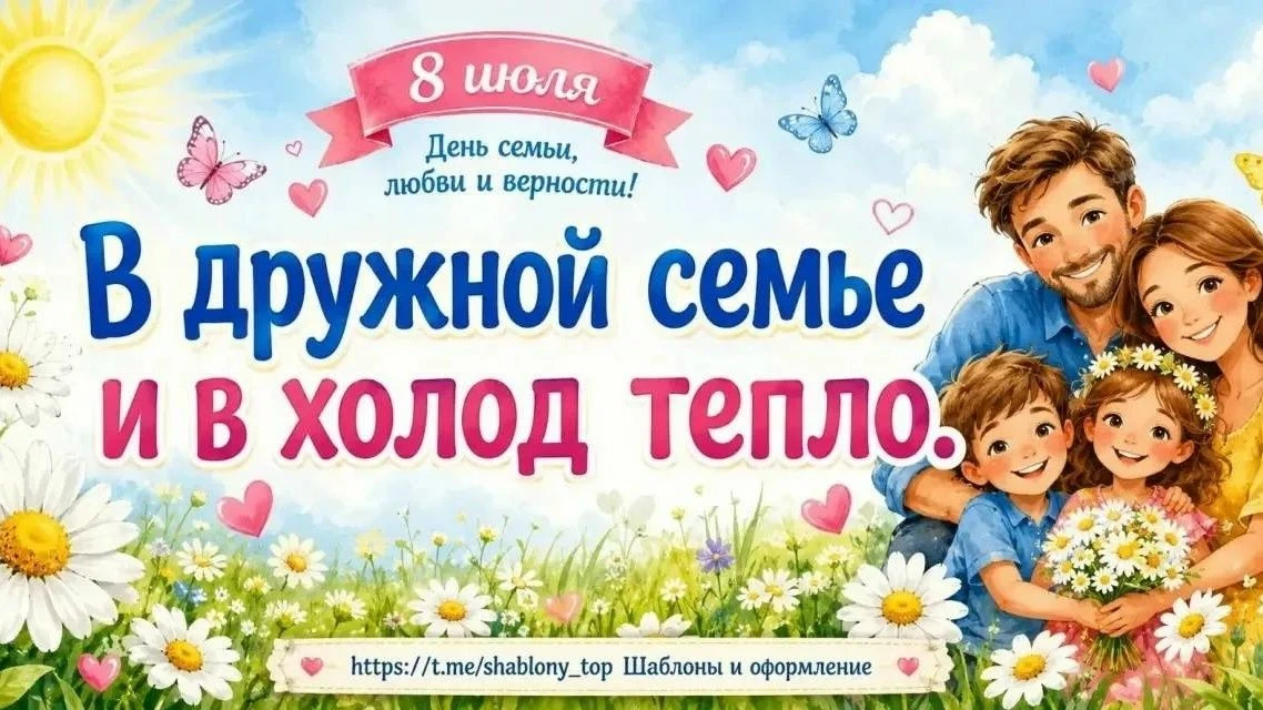 🌼 С праздником!
В этот светлый праздник День семьи, любви и верности хотим пожелать всем самого гла