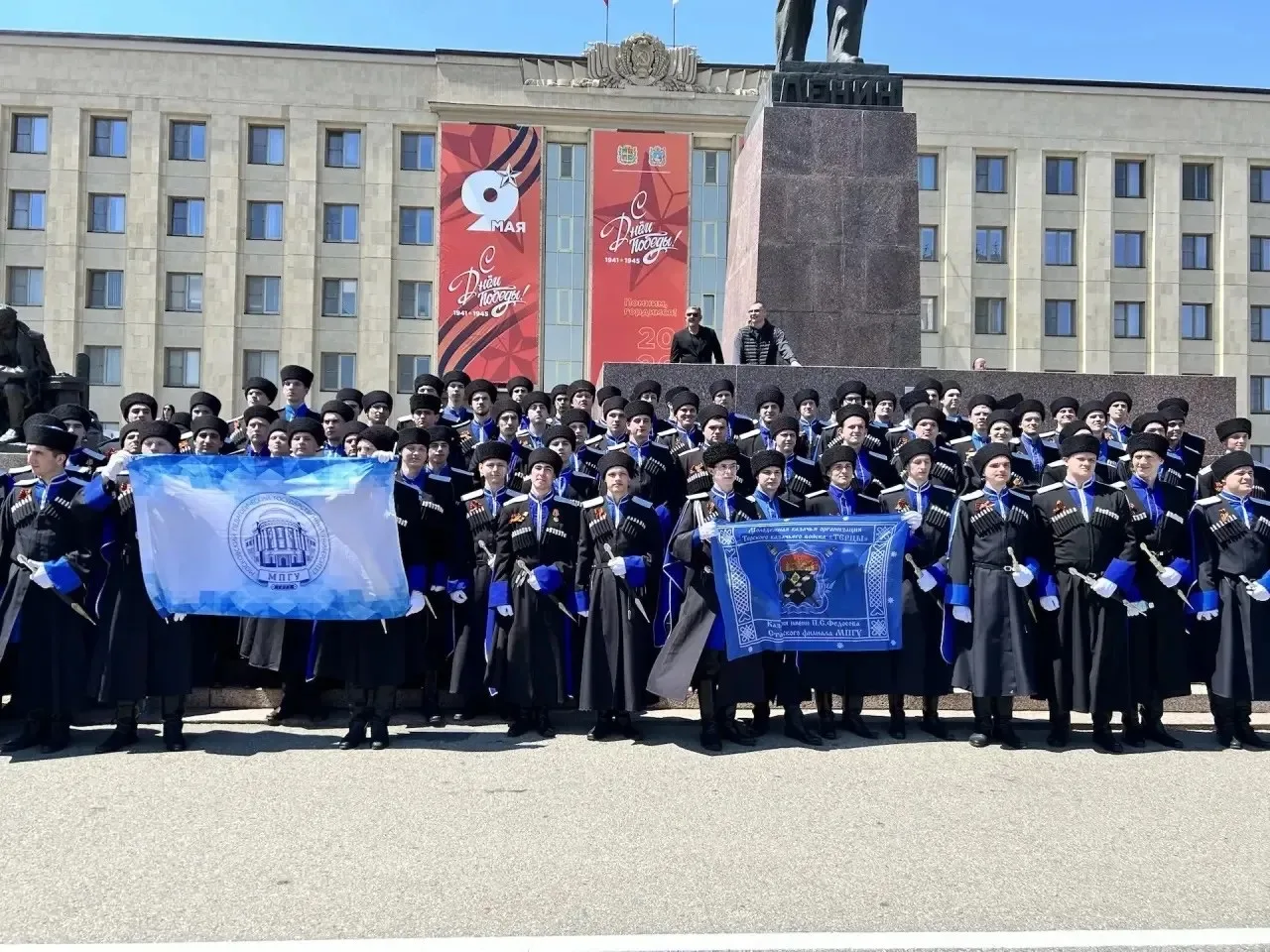 Казачья сотня им. П. С. Ставропольского филиала МПГУ приняла участие в параде Ставропольского гарниз