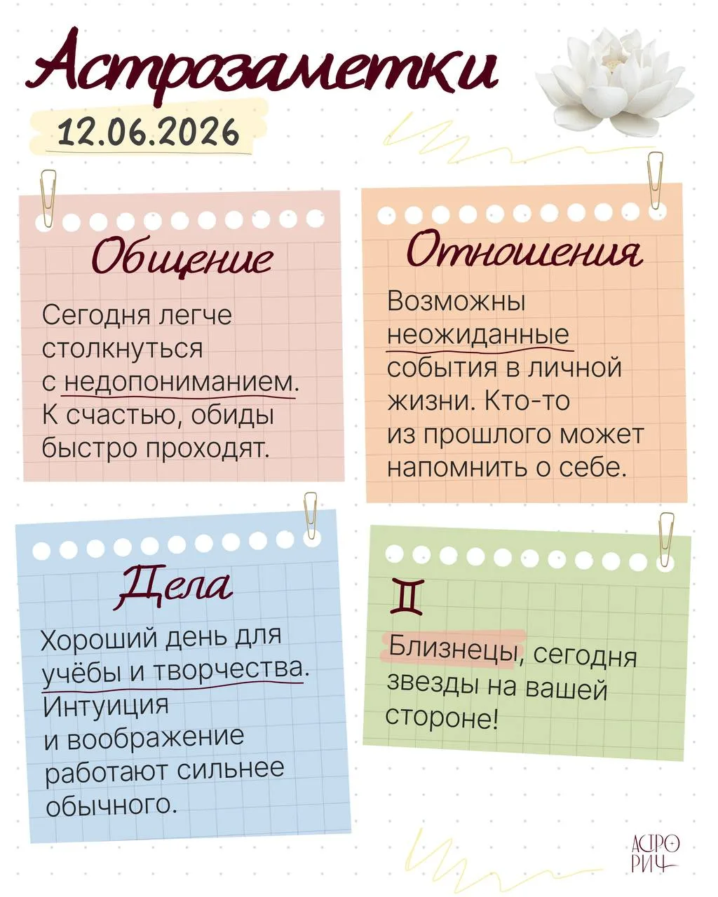 Астрозаметки на 12 июня