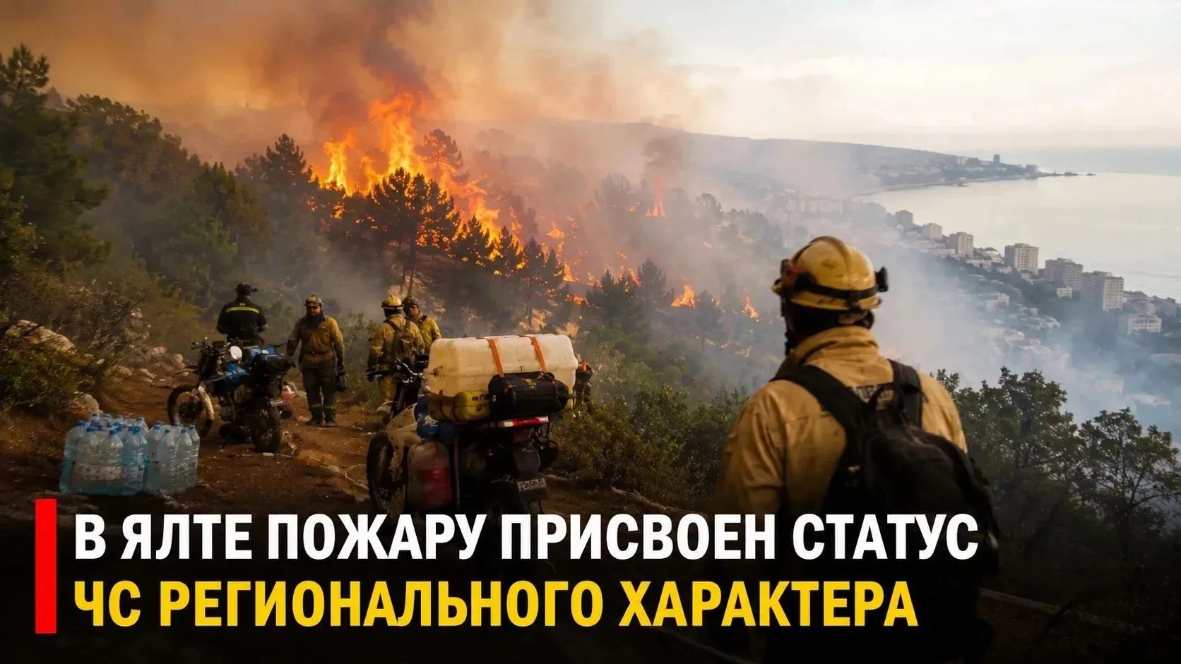 ❗️❗️Крупный лесной пожар в Ялте получил статус региональной ЧС
