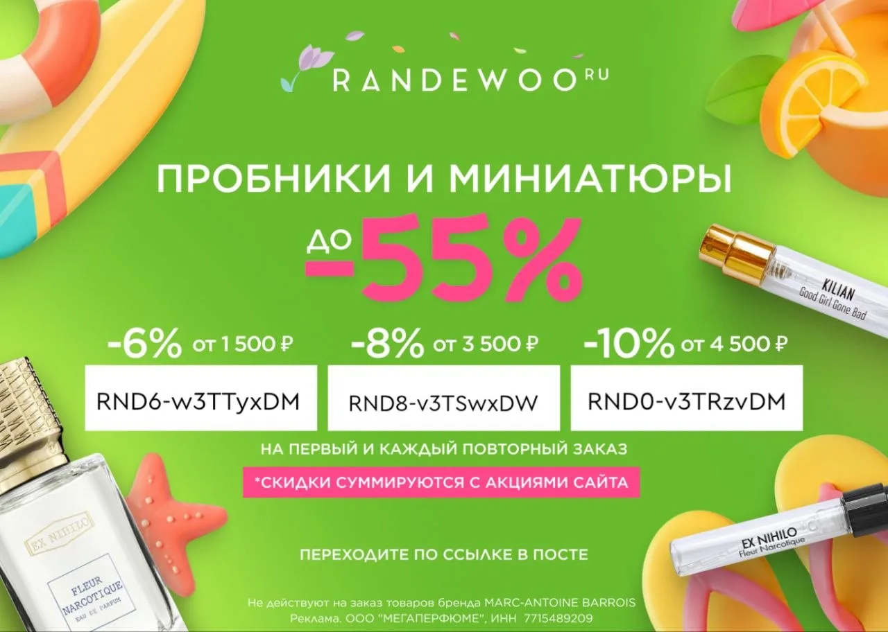 До 26 августа скидки до 55% на миниатюры на сайте Randewoo!