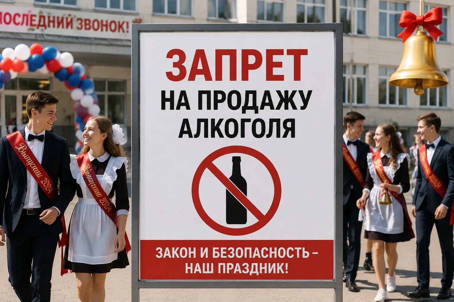 «Сухой закон» будет действовать в день проведения «Последнего звонка»