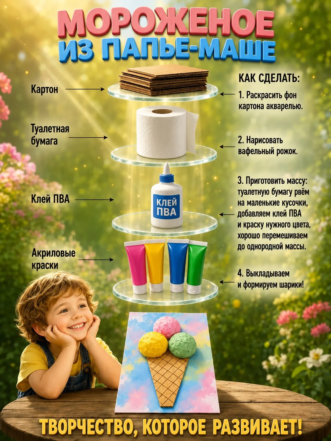 🍦 Мороженое из папье-маше

Начинаем неделю с классной летней идеи для творчества! 

Такая поделка о