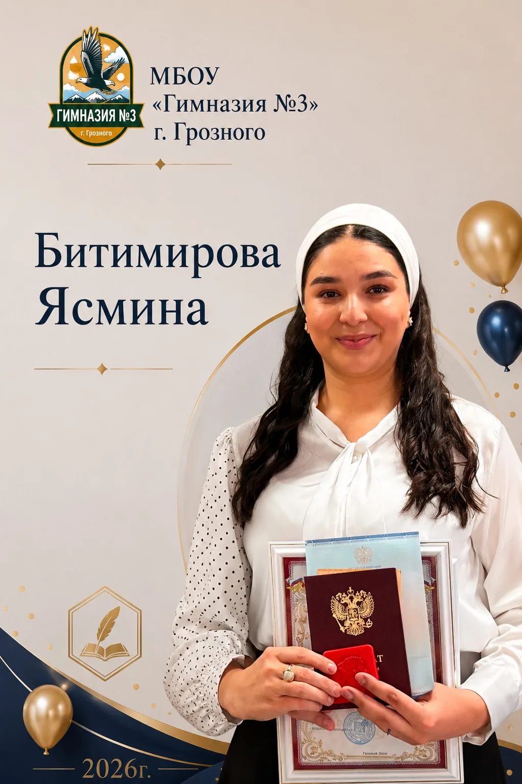 Гордость гимназии! 

🏆 Красный аттестат и золотая медаль. Это результат колоссального труда, целеус