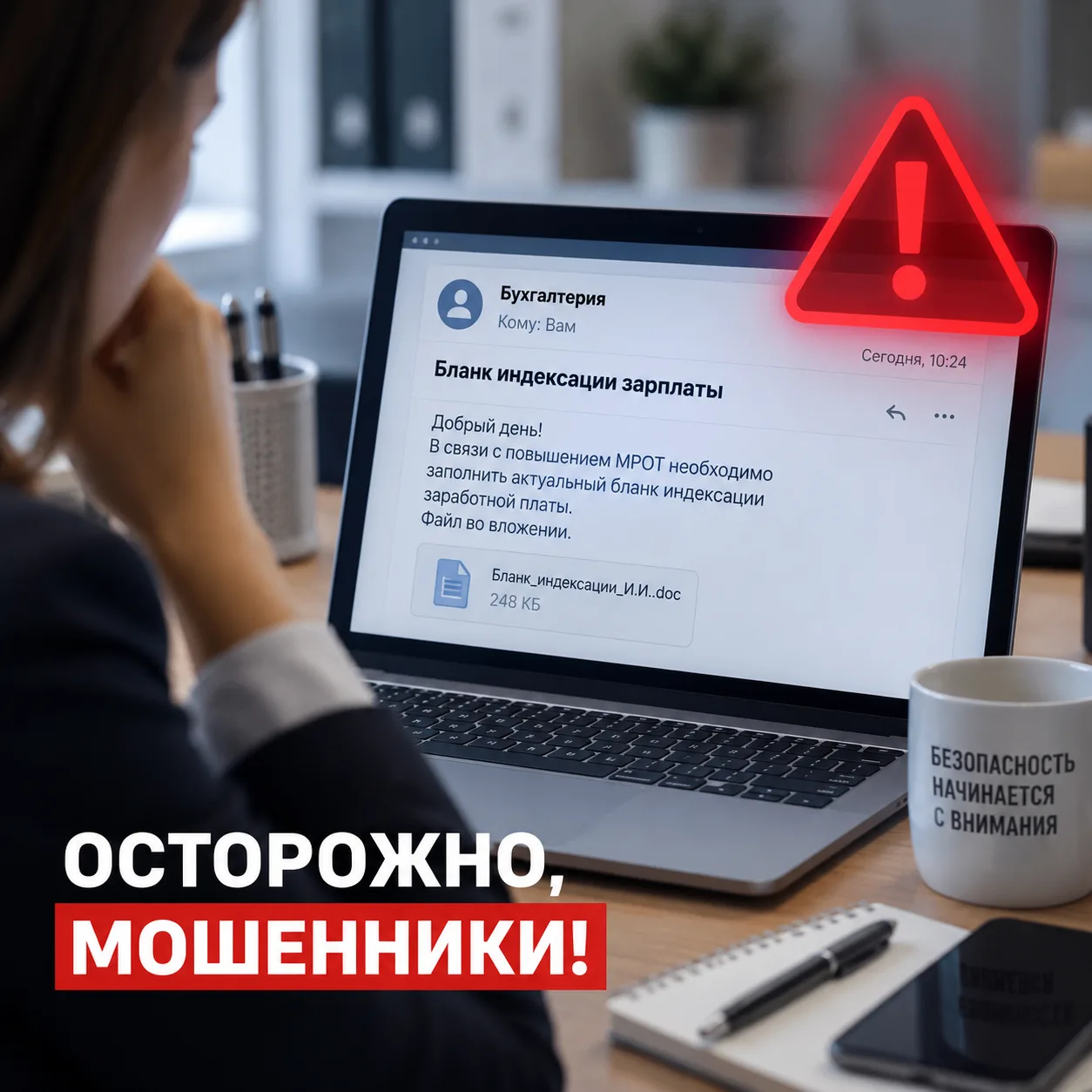 ⚠️ Мошенники придумали новый способ добраться до сотрудников