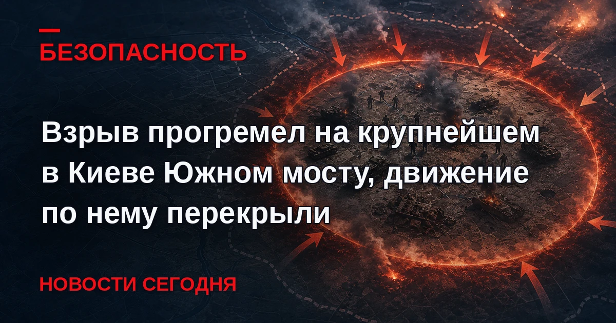 Взрыв прогремел на Южном мосту через реку Днепр в Киеве. Об этом сообщают украинские па...