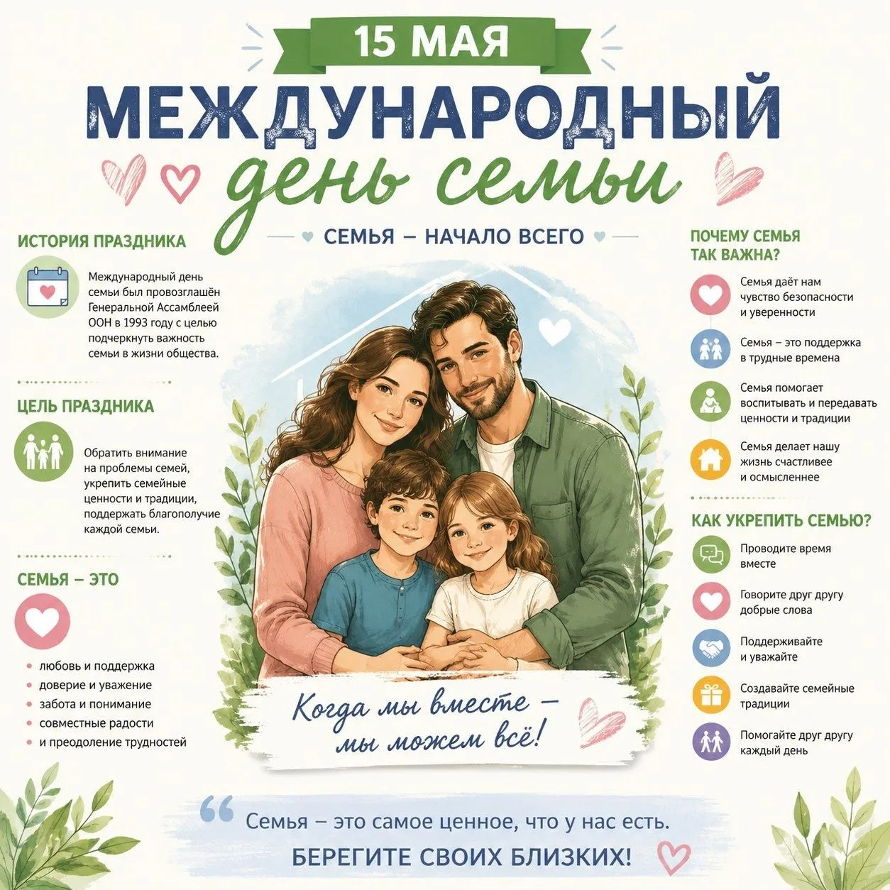 15 мая — день, когда тепло семейных сердец согревает всю планету