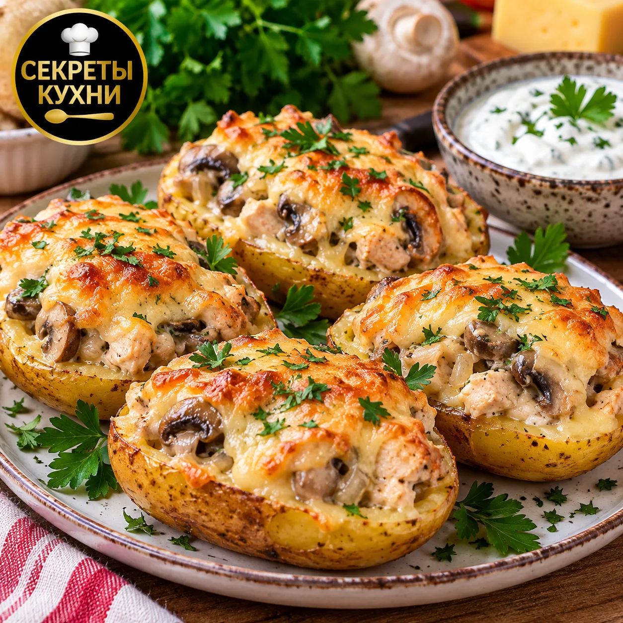 🥔 Жульен в картофельных лодочках — блюдо, которое удивит всю семью! 🍄🧀