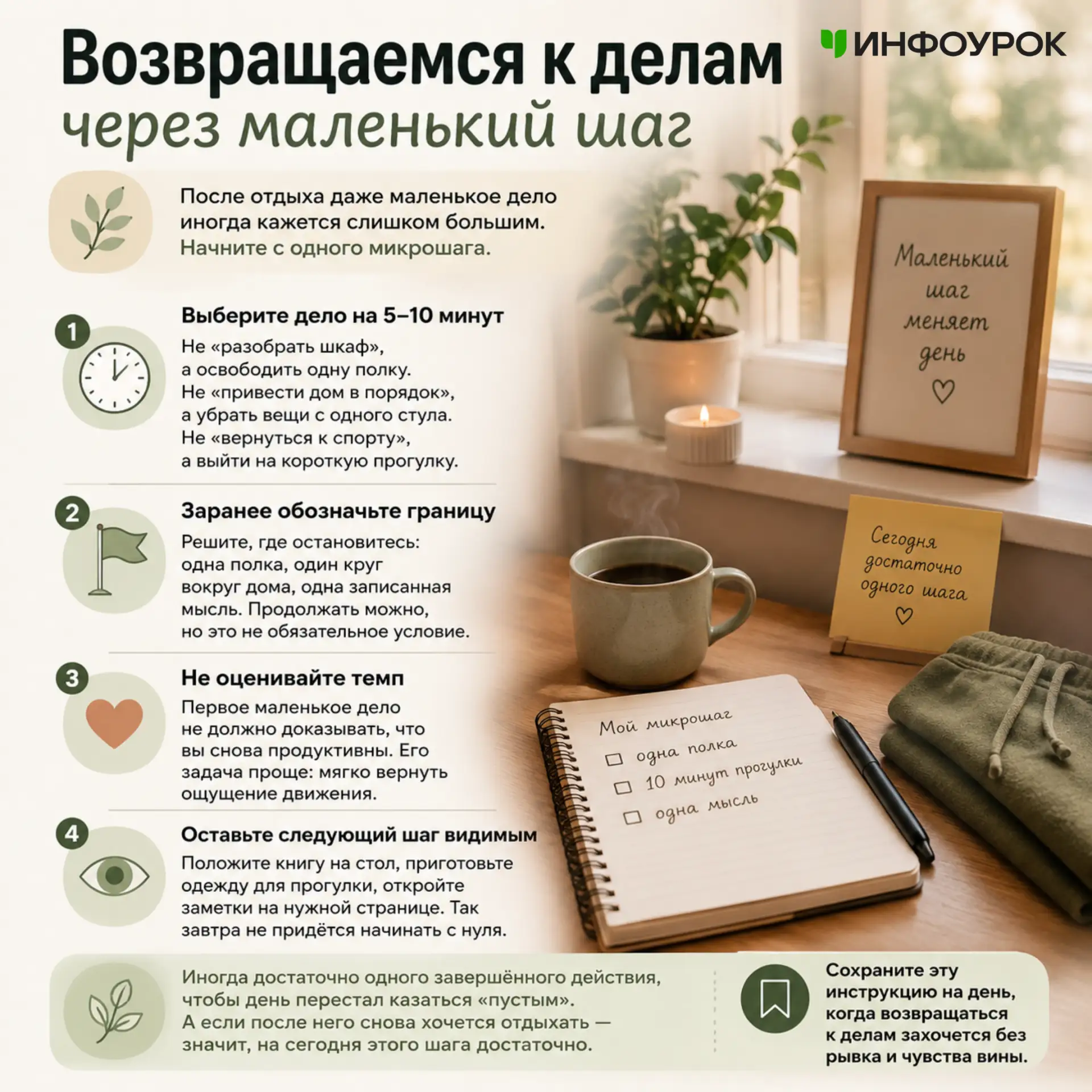🌴После полного отдыха даже маленькое дело иногда кажется слишком большим. Не потому, что вы разлени